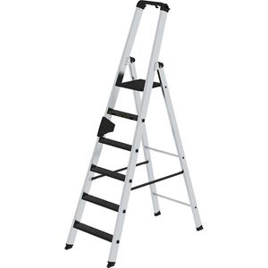 MUNK Tredenbokladder CLIP-STEP, eenzijdig begaanbaar, antislip R13, belastbaar, met 6 treden