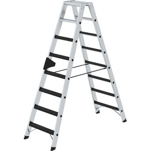 MUNK Tredenbokladder CLIP-STEP, tweezijdig begaanbaar, antislip R13, voor zware lasten, 2 x 8 treden