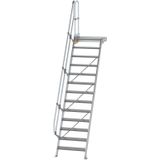 MUNK Treppe mit Plattform 60° inkl. einen Handlauf, 800mm Stufenbreite, 13 Stufen
