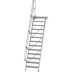 MUNK Treppe mit Plattform 60° inkl. einen Handlauf, 800mm Stufenbreite, 13 Stufen