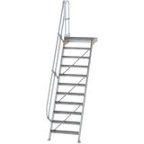 MUNK Treppe mit Plattform 60° inkl. einen Handlauf, 800mm Stufenbreite, 11 Stufen
