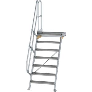 MUNK Treppe mit Plattform 60° inkl. einen Handlauf, 800mm Stufenbreite, 7 Stufen