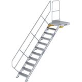 MUNK Treppe mit Plattform 45° inkl. einen Handlauf, 600mm Stufenbreite, 11 Stufen