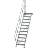 MUNK Treppe mit Plattform 45° inkl. einen Handlauf, 600mm Stufenbreite, 11 Stufen