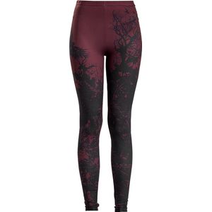Black Premium by EMP Donkerrode legging met allover print - Dames - S