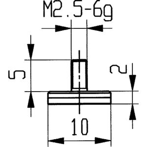 KÄFER Messeins.D.10mm plan M2,5 HM z.Messuhren - 62007