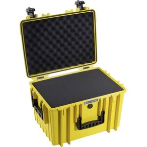 B&W Transportkoffer Outdoor - Typ 5500 Gelb - mit Würfelschaum - wasserdicht nach IP67 Zertifizierung, staubdicht, bruchsicher und unverwüstlich