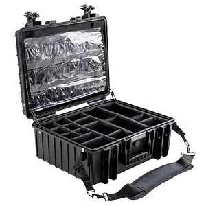 B&W International GmbH EHBO-koffer (inzetstuk, aanpasbaar, organizer set in deksel, binnen 47,5 x 35 x 20 cm, schouderband) MED.Cases, zwart, 510 x 420 x 215 (type 6000)