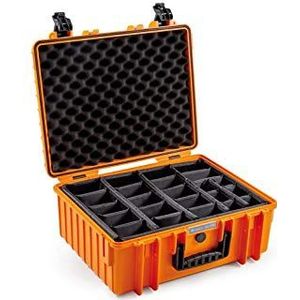 B&W transportkoffer Outdoor type 6000 oranje met variabele vakindeling - waterdicht volgens IP67-certificering, stofdicht, onbreekbaar en onverwoestbaar