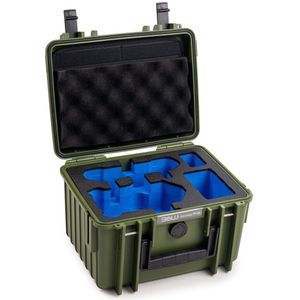 B&W Outdoor transportkoffer voor DJI Mini 4 Pro en Fly More Combo drone - type 2000 brons groen - waterdicht volgens IP67-certificering, stofdicht, onbreekbaar en onverwoestbaar
