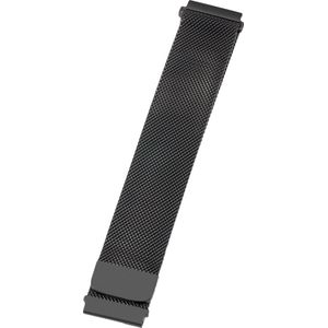 PETER JÄCKEL milanaise armband zwart 22mm, metaal en polyurethaan