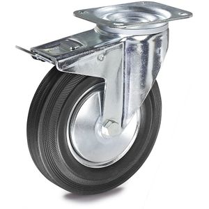 TENTE Massieve rubberband, wiel-Ø x -breedte = 200 x 50 mm, zwenkwiel met dubbele rem