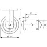 TENTE Polyamide wiel, slijtvast, wiel-Ø x breedte = 200 x 50 mm, bokwiel