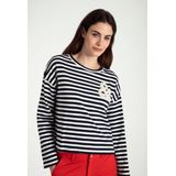 Streifen-Sweatshirt mit Applikation, Frühjahrs-Kollektion