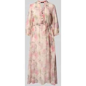 Midi-jurk met tuniekkraag en korte knoopsluiting