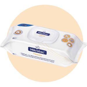 PAUL HARTMANN AG Bode Mikrobac Tissues Desinfektionstücher, Flowpack, 80 Tücher Feuchte Allzwecktücher (1 x 80 Stück farbstoff- und parfümfrei)