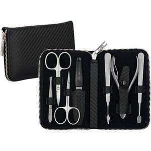 ERBE - Carbon - Manicureset - Zwart - 7-delig in Etui