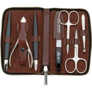 ERBE - Housten - Manicure Etui - Bruin - Leer - 7 Tools