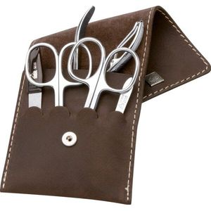 ERBE Manicureset - Mountain Bear - Bruin - Koeienhuid - 5-delig