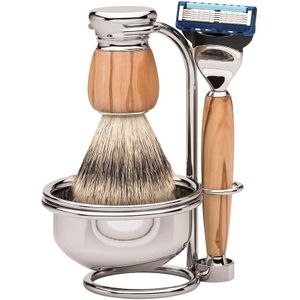 Erbe - Milano - Scheerset - 4 Scheerapparaten - Olijfhout - Verfijnd Metaal