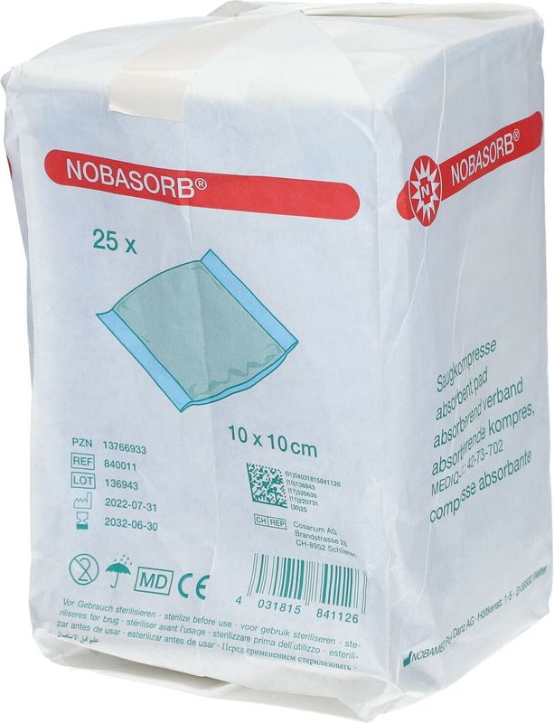 Noba - Absorbent Pad N - Wondkussen - 10cm x 10cm - 25 Stuks