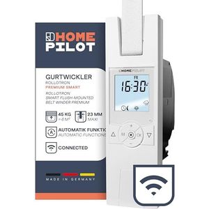 HOMEPILOT - Bandopwinder RolloTron Premium Smart | Elektrische bandopwinder met display voor comfortabele rolluikbediening. Smart Home rolluik accessoires - voor inbouw achteraf! Trekkracht: 45 kg