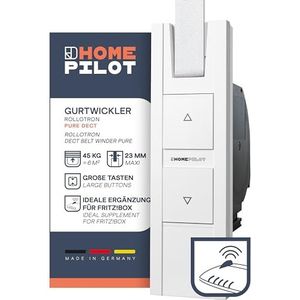 HOMEPILOT - RolloTron Pure DECT | Elektrische riemopwinder voor comfortabele rolluikbediening. Smart Home rolluik accessoires - ook geschikt voor inbouw achteraf! Trekkracht: 45 kg