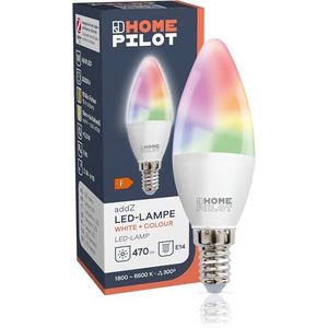 HOMEPILOT - addZ LED lamp E14 Wit en Kleur | Veelzijdige RGBW lichtbron | Compatibel met Zigbee draadloze standaard | Bedienbaar via app & spraakbesturing