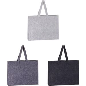 Firenze Home - Vilten tas - liggend - handvaten - 40x30x9cm - zwart