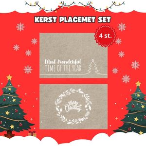 Feestelijke Kerst Placemats Set van 4 - Kerst Placemat – Kerst Decoratie – Tafellaken – Tafeldecoratie - Kerstversiering - Kerstdecoratie voor binnen