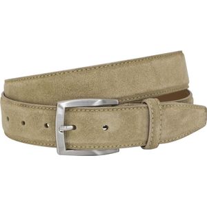 LINDENMANN suede leren heren riem, zandkleur -  Maat: 90cm