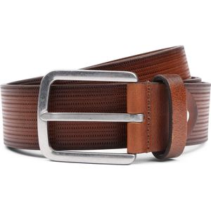 Riem Structuur Leer Bruin - Suitable - Taille maat 105cm - Leer - Dames & Heren riem Effen