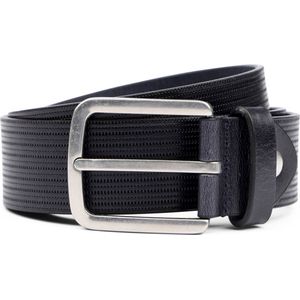 Riem Structuur Leer Navy - Suitable - Taille maat 95cm - Leer 100 - Dames & Heren riem Effen