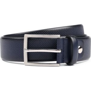 Riem Structuur Leer Navy - Suitable - Taille maat 95cm - Leer - Dames & Heren riem Effen