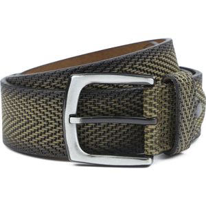 Riem Structuur Leer Groen - Suitable - Taille maat 95cm - Leer - Dames & Heren riem Effen