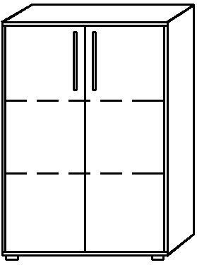 mcbuero.de Schrank Basic 3OH BxTxH 80x33x114,4cm Griff BM Grau