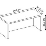 Opzetbalie, voor bureautafel 800 mm breed, ahornhout