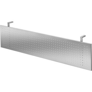 Frontpaneel, perforatieplaat in blank aluminiumkleurig, voor 1600 mm brede tafels