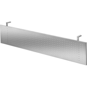 Frontpaneel, perforatieplaat in blank aluminiumkleurig, voor 1800 mm brede tafels
