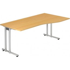 NANO 18 S | Bureau - 180 x 100 Beuken/Zilver