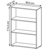 TARA boekenkast, 3 OH, stapelbaar, B. 800 x D 330 x H 1144 mm, notendecor/Havanna