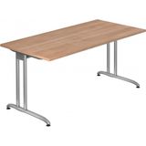 mcbuero.de Schreibtisch 1600x800mm Nussbaum