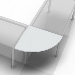 HAMMERBACHER Verbindungsplatte Altus lichtgrau, dreieckig abgerundet 80,0 x 80,0 x 2,5 cm