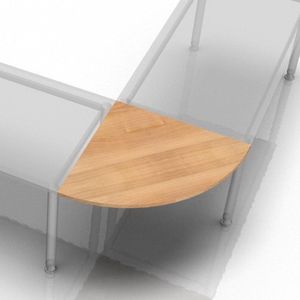 eurokraft pro Verbindingsblad, 90° kwartcirkel, b x d = 800 x 800 mm, notenhout