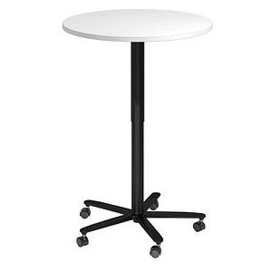 Vergadertafel | Wit/Zwart | ÿ 80 x 72-114 cm | Bistro 80R D