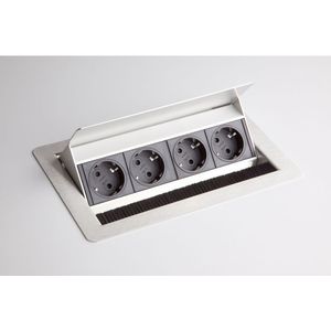 ELDOSE1 |Contactdoos (met inbouw) | 4 x stopcontact - Accessoires Zilver