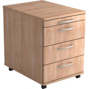 Ladeblok - 3 Lades - Verrijdbaar - Walnoot - 42,8 x 58 x 59 cm - Bari 1606 BO