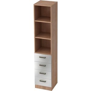 Wandkast | Walnoot/Zilver | 40,6 x 42 x 200,4 cm | Signa G 7600 SG