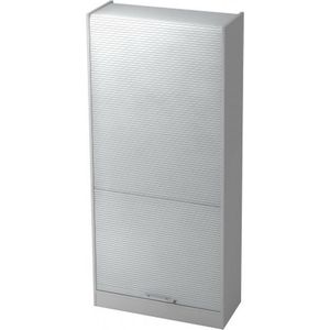 HAMMERBACHER SET90 Rollladenschrank lichtgrau, silber 4 Fachböden 90,0 x 40,0 x 200,4 cm