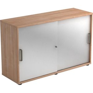 Schuifdeurkast - Walnoot/Zilver - 120 x 40 x 74,8 cm - Beta 1752S